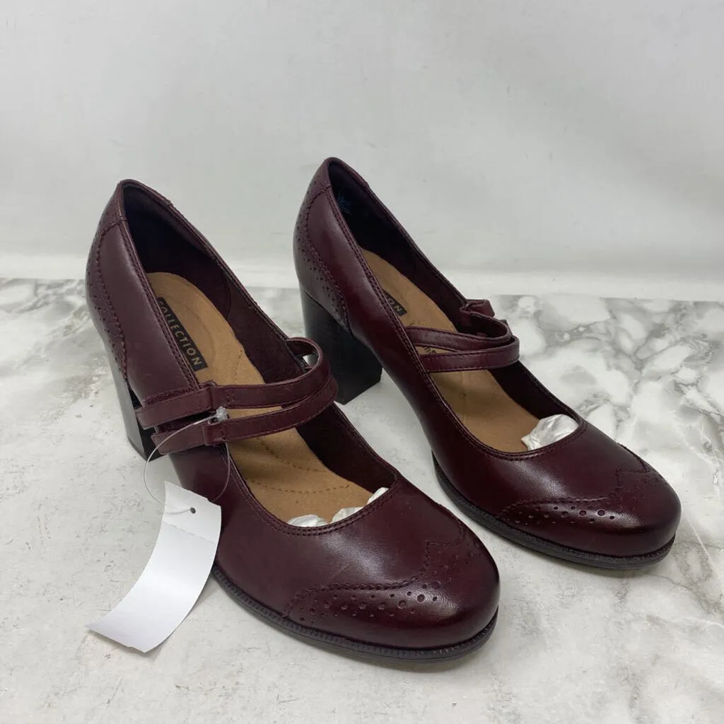 CLARKS WOMEN'S HEELS burgundy 9 sold by The Comeback product image thumbnail 3