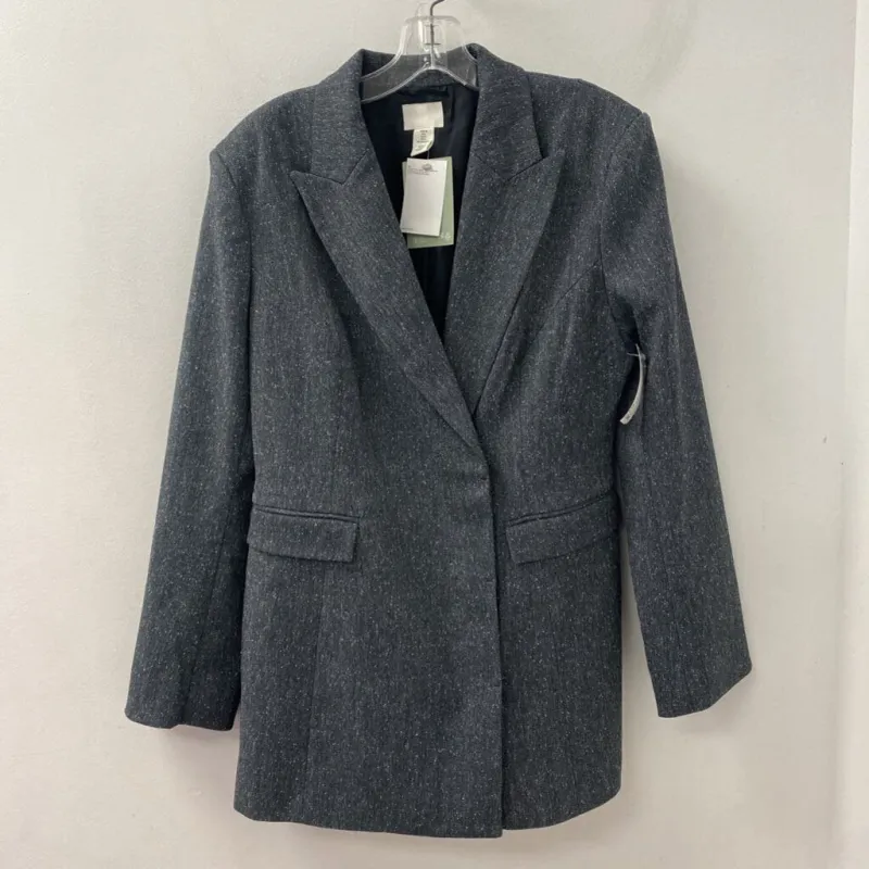 H&M WOMEN'S BLAZER/JACKET grey black white L made by H&M