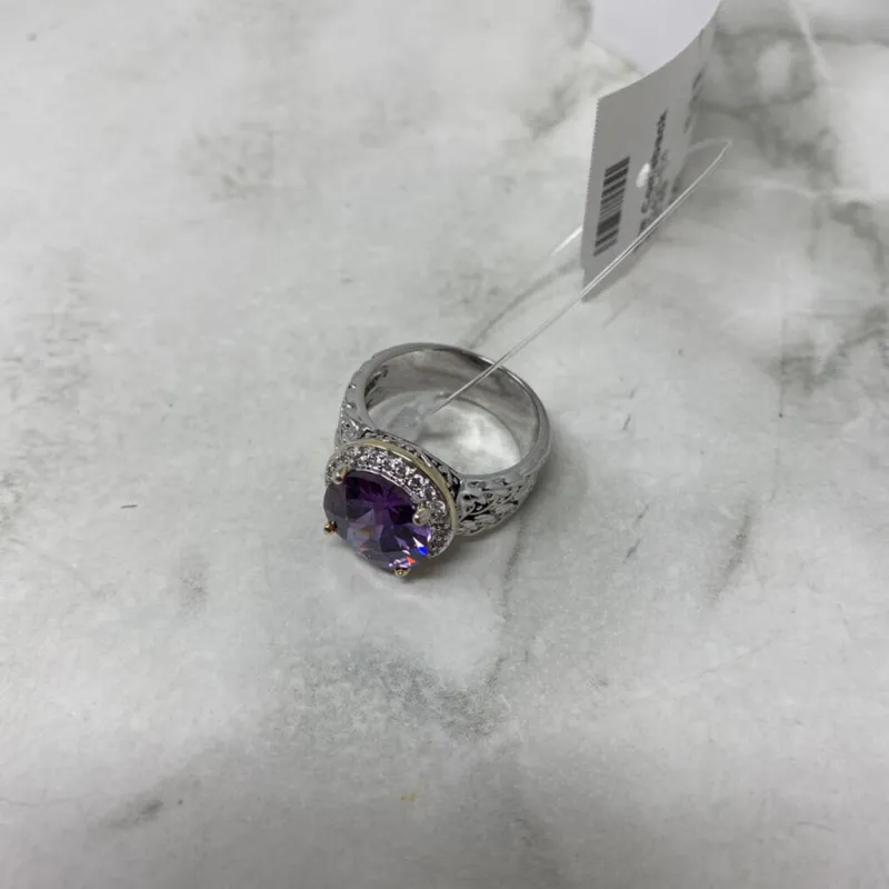 WOMEN'S RING purple silver 8.75 made by The Comeback