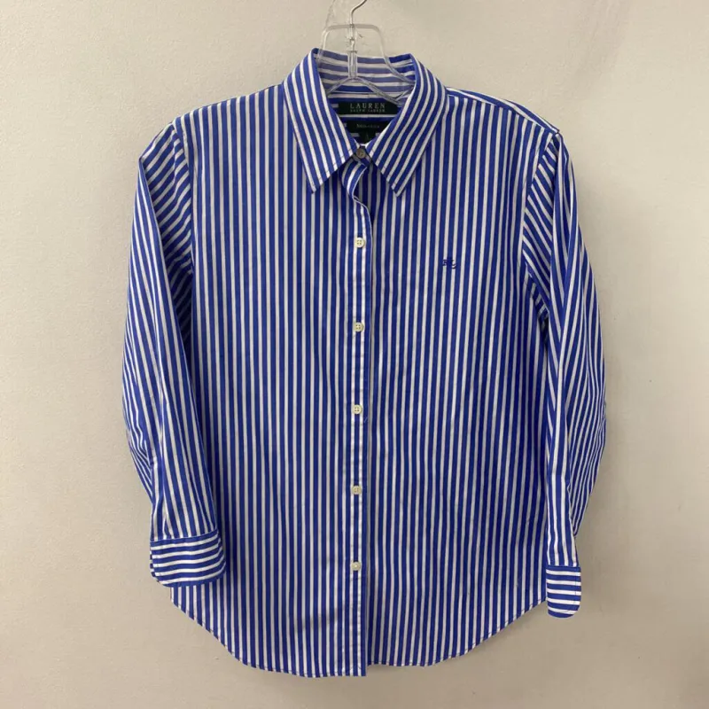 LAUREN ralph lauren WOMEN'S BLOUSE/SHIRT blue white S made by Lauren Ralph Lauren