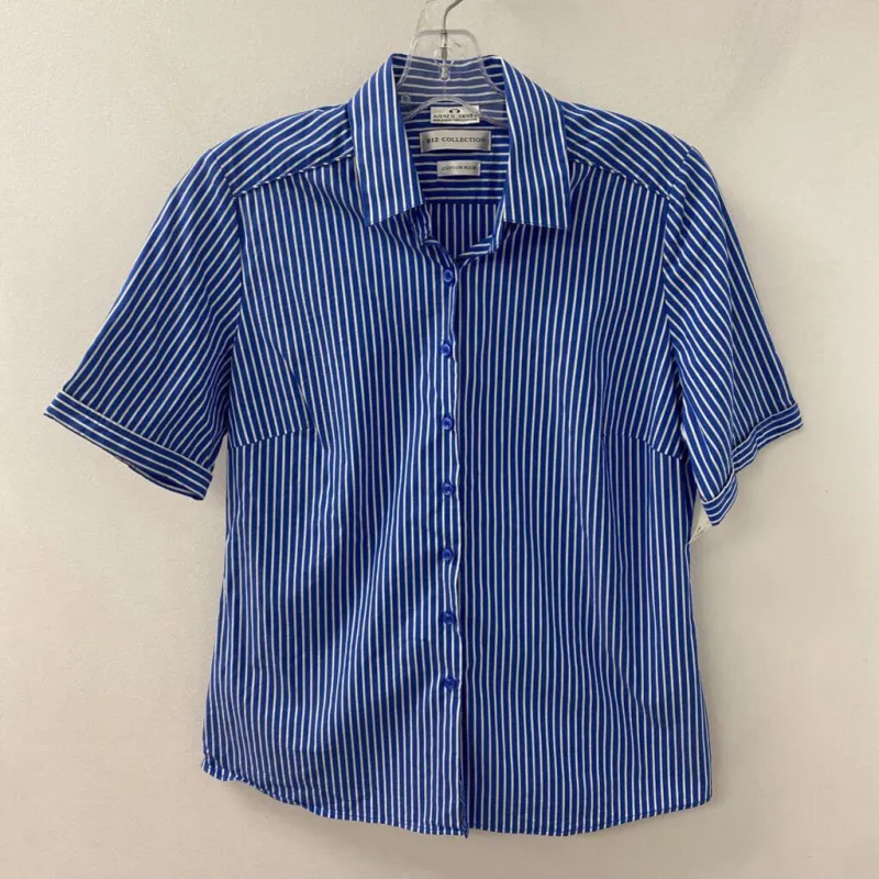 WOMEN'S BLOUSE/SHIRT blue white stripe 8 made by The Comeback