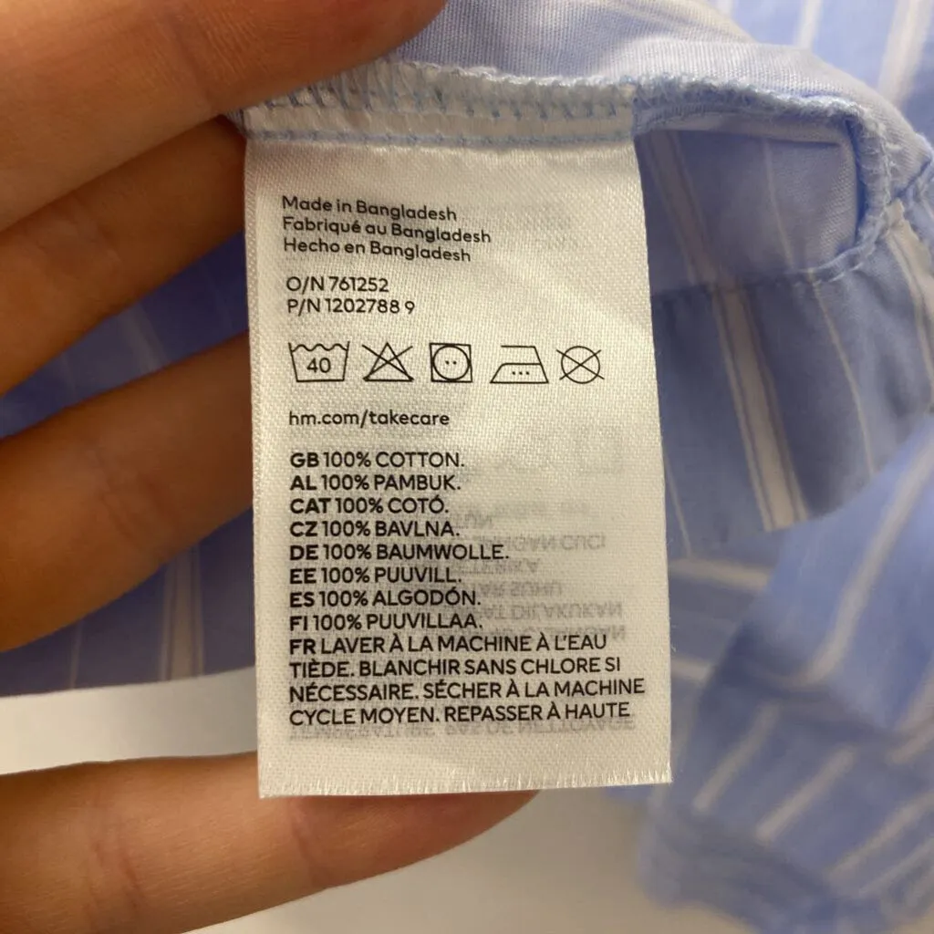 H&M WOMEN'S BLOUSE/SHIRT blue cream M sold by The Comeback product image thumbnail 3