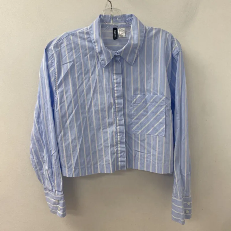 H&M WOMEN'S BLOUSE/SHIRT blue cream M made by H&M