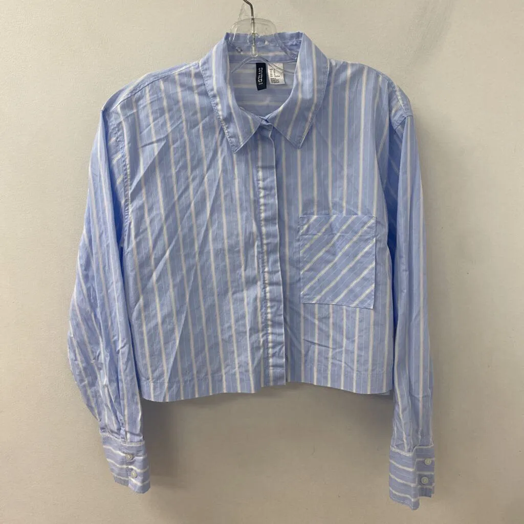 H&M WOMEN'S BLOUSE/SHIRT blue cream M sold by The Comeback