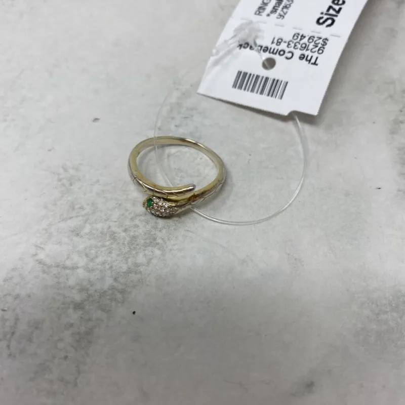 925 WOMEN'S RING gold green 6.5 made by The Comeback