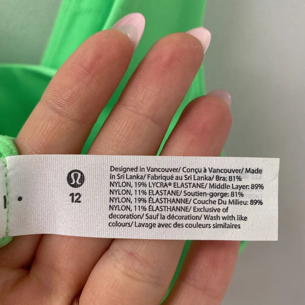 LULULEMON WOMEN'S ACTIVE BRA lime 12 sold by The Comeback product image thumbnail 3