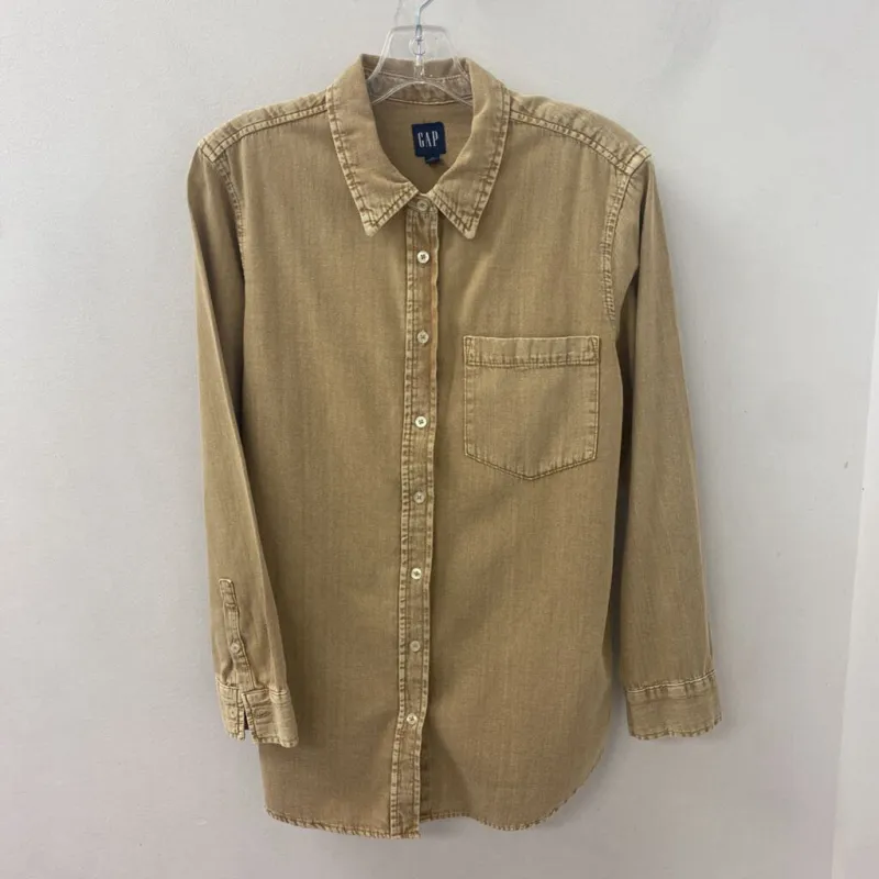 GAP WOMEN'S BLOUSE/SHIRT tan M made by GAP