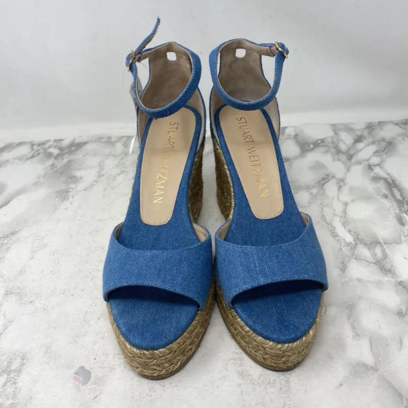 STUART WEITZMAN WOMEN'S SANDALS blue 10 made by Stuart Weitzman