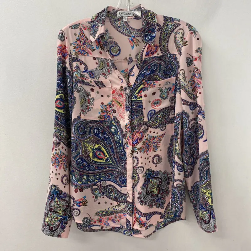 EXPRESS WOMEN'S BLOUSE/SHIRT pink blue S made by Express