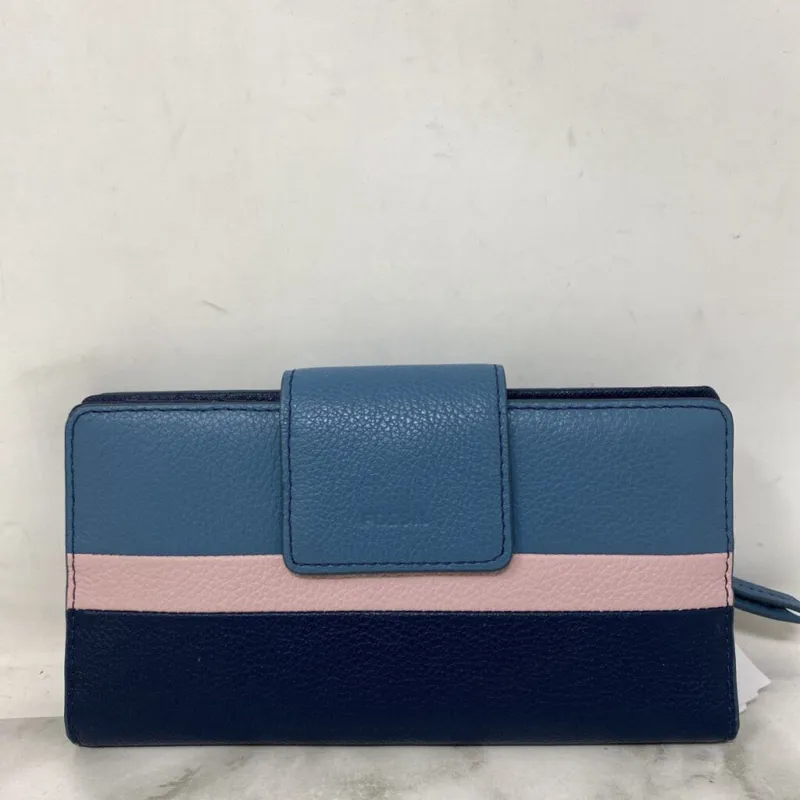 FOSSIL WOMEN'S WALLET/WRISTLET blue pink navy made by Fossil