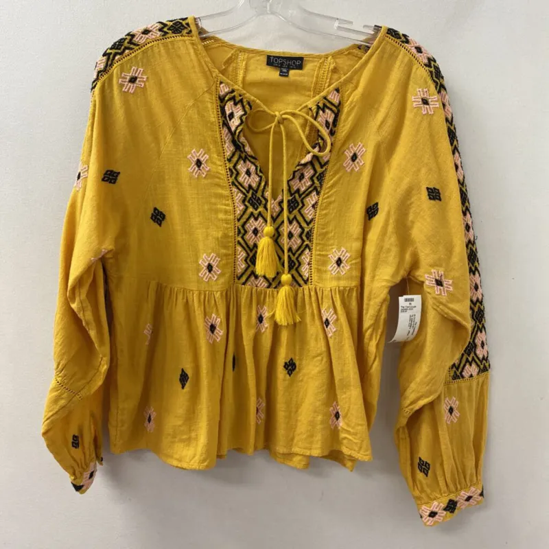 TOPSHOP WOMEN'S BLOUSE/SHIRT yellow 6 made by Topshop