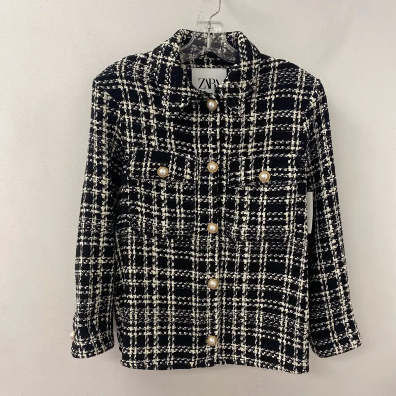 ZARA WOMEN'S BLAZER/JACKET black white S made by Zara