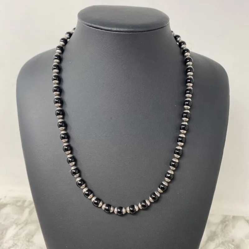 925 WOMEN'S NECKLACE silver black made by The Comeback