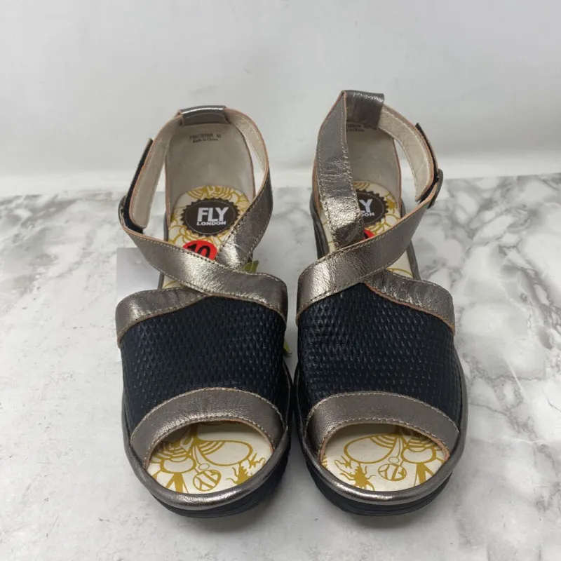 FLY LONDON WOMEN'S HEELS black pewter 40 made by Fly London