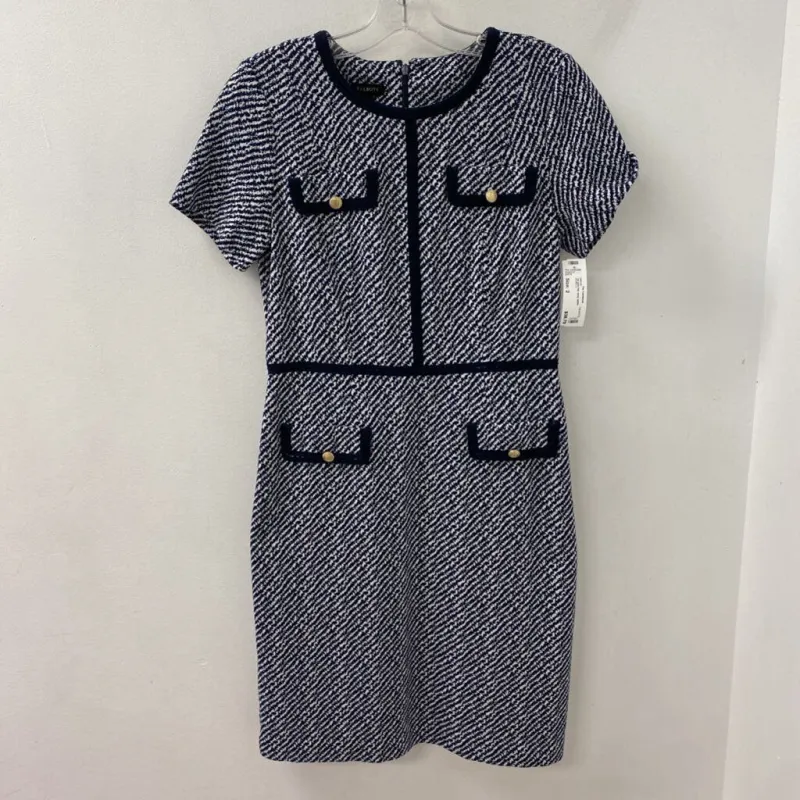 TALBOTS WOMEN'S DRESS navy white 2 made by Talbots