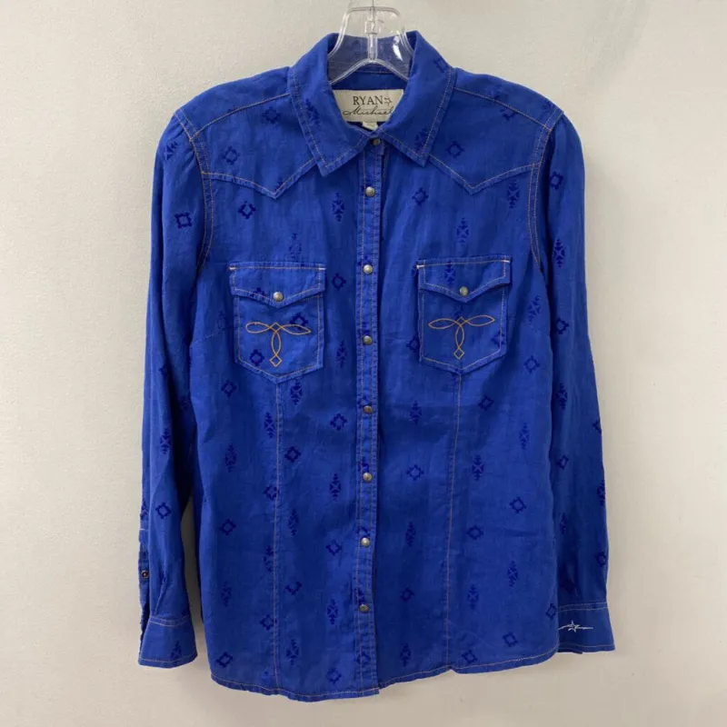 RYAN MICHAEL WOMEN'S BLOUSE/SHIRT blue S made by The Comeback