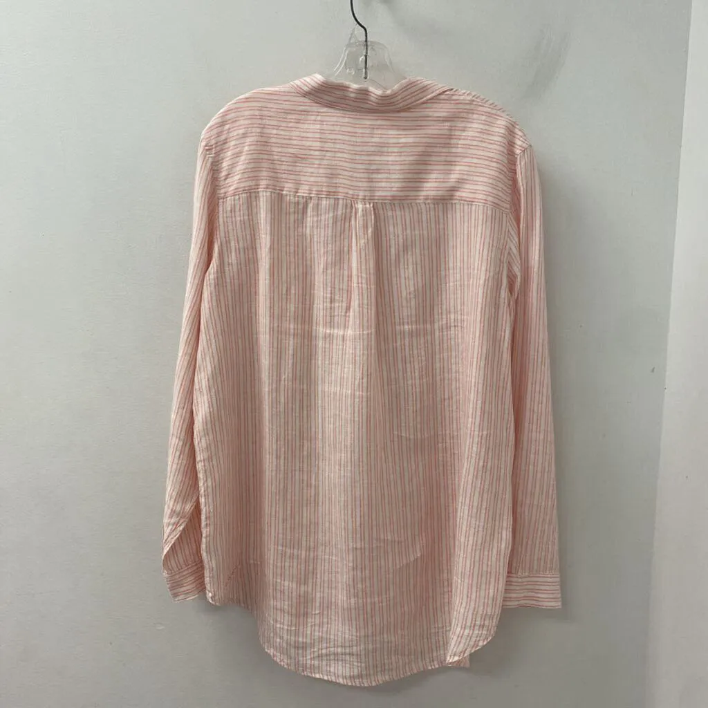 GAP WOMEN'S BLOUSE/SHIRT pink white stripe L sold by The Comeback product image thumbnail 2