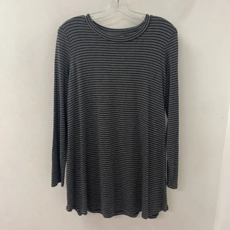 EILEEN FISHER WOMEN'S TOP grey black stripe M made by Eileen Fisher