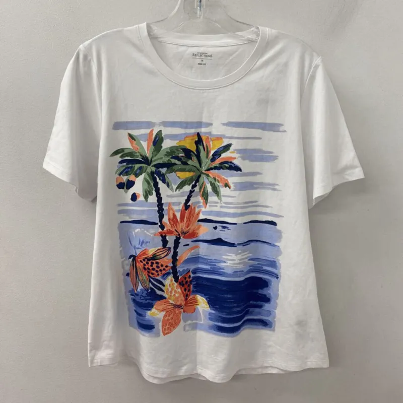 Northern Reflections WOMEN'S T-SHIRT white green pink M made by Northern Reflections