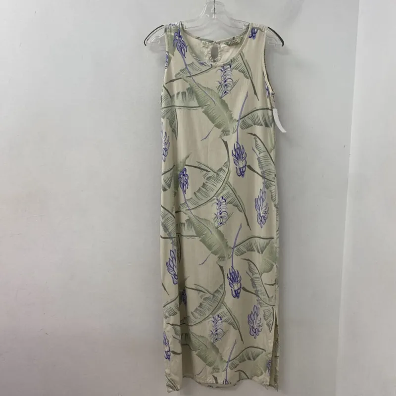 TOMMY BAHAMA WOMEN'S DRESS beige green purple M made by Tommy Bahama