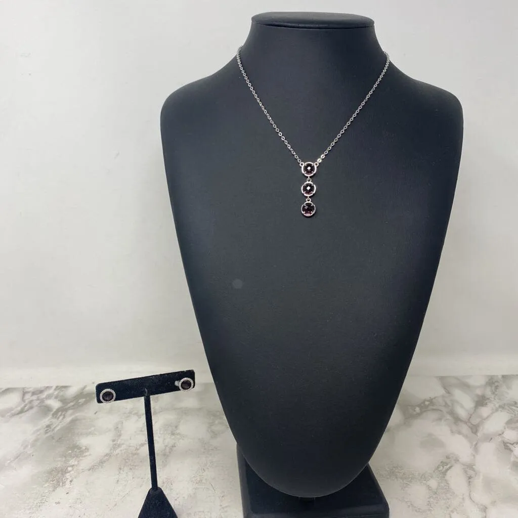 WOMEN'S JEWELRY SET silver purple sold by The Comeback