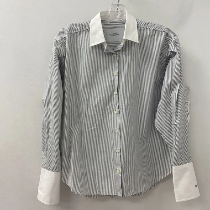 t line WOMEN'S BLOUSE/SHIRT grey white S-M made by The Comeback