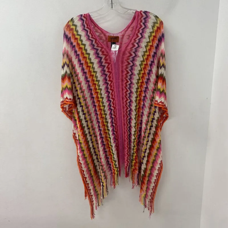 MISSONI WOMEN'S PONCHO/CAPE pink red orange multi made by Missoni