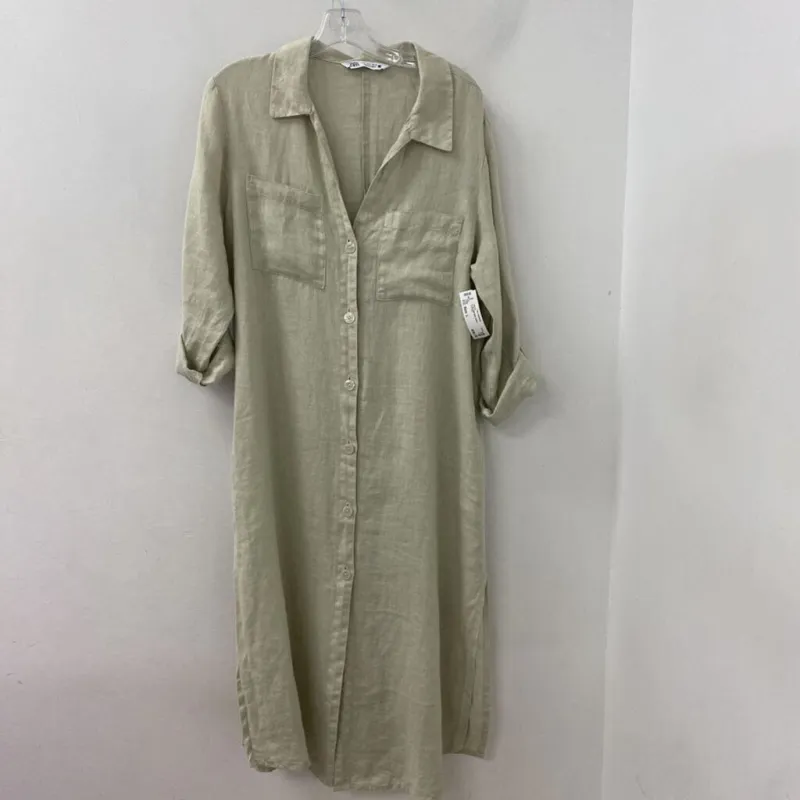 ZARA WOMEN'S DRESS celery L made by Zara