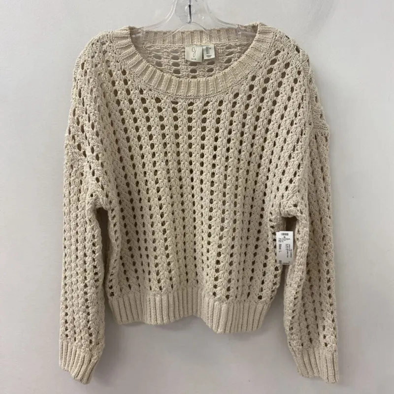 JOIE WOMEN'S SWEATER cream L made by Joie