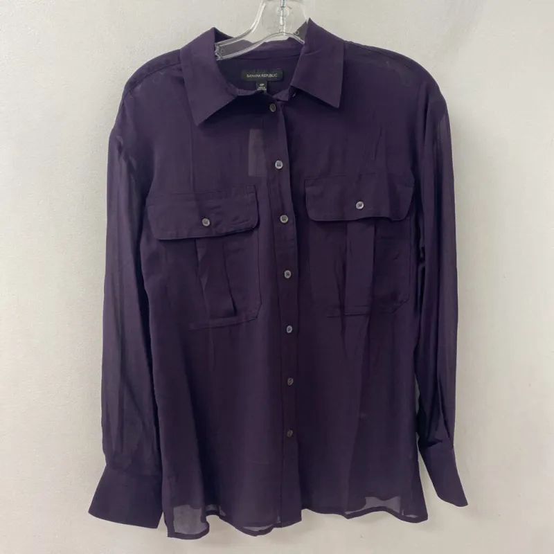 Banana Republic WOMEN'S BLOUSE/SHIRT eggplant S made by Banana Republic