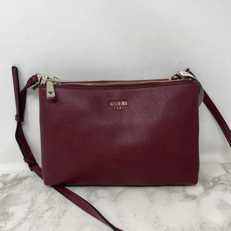 GUESS WOMEN'S BAG burgundy 7.5 made by Guess