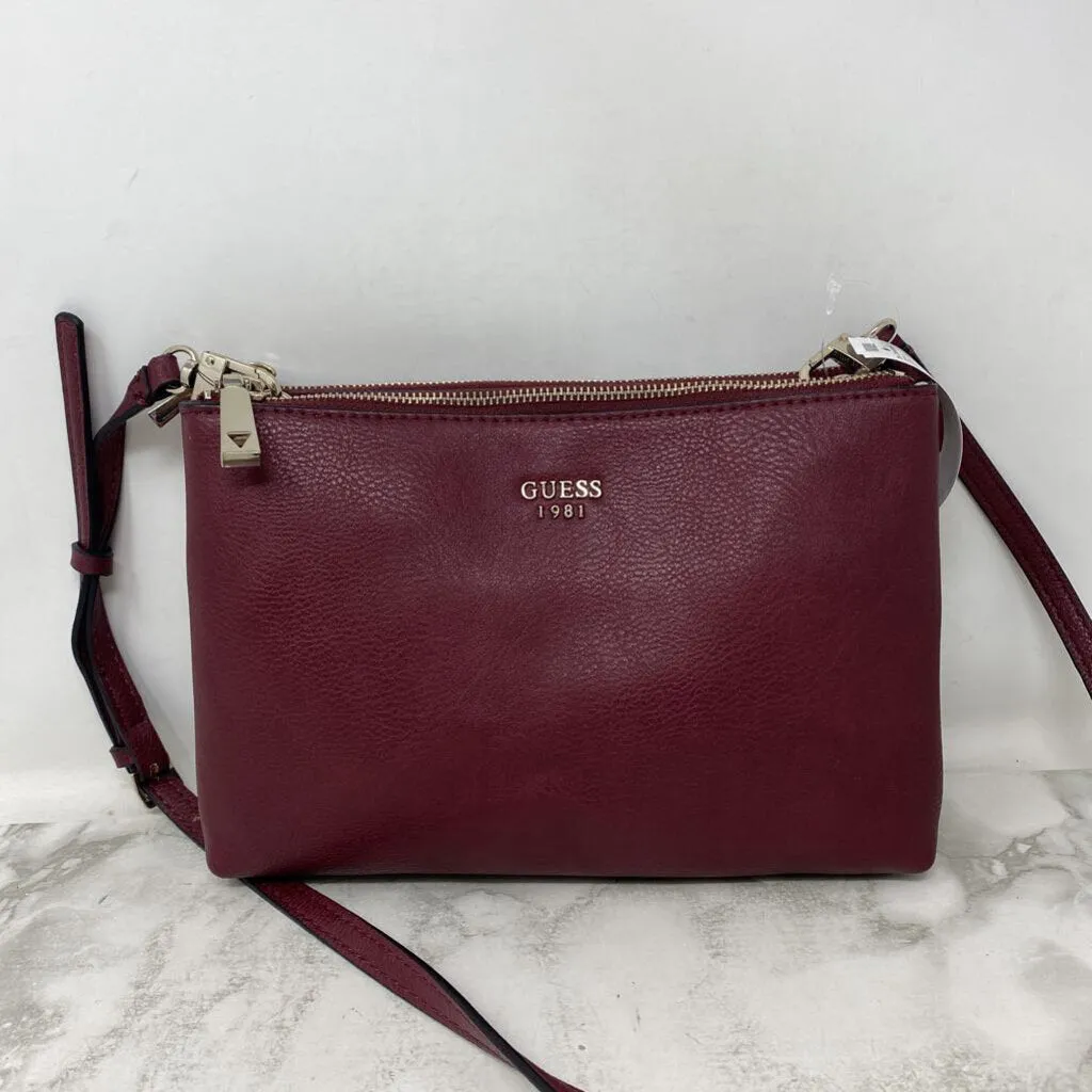 GUESS WOMEN'S BAG burgundy 7.5 sold by The Comeback