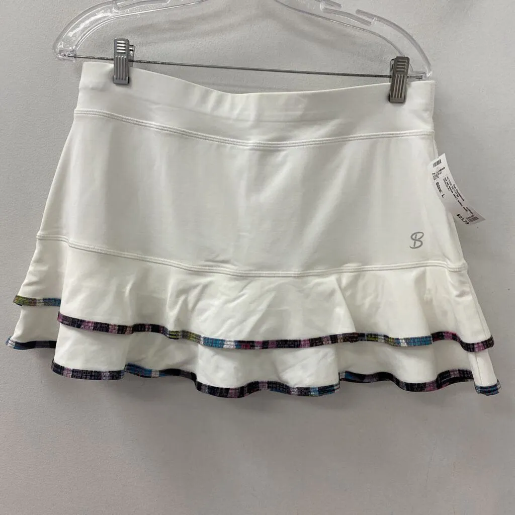 sofibella WOMEN'S ACTIVE BOTTOM white, multi colour trim L sold by The Comeback