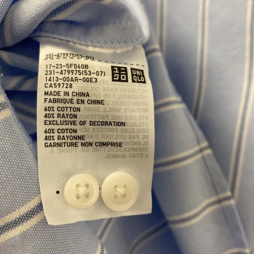 UNIQLO WOMEN'S BLOUSE/SHIRT blue white XL sold by The Comeback product image thumbnail 3