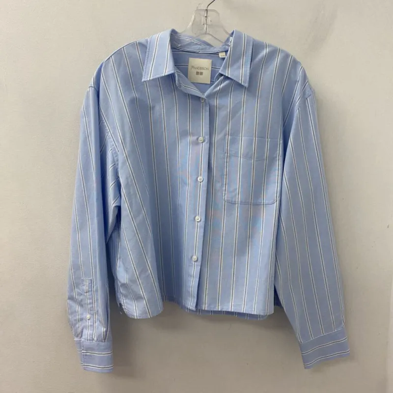 UNIQLO WOMEN'S BLOUSE/SHIRT blue white XL made by Uniqlo