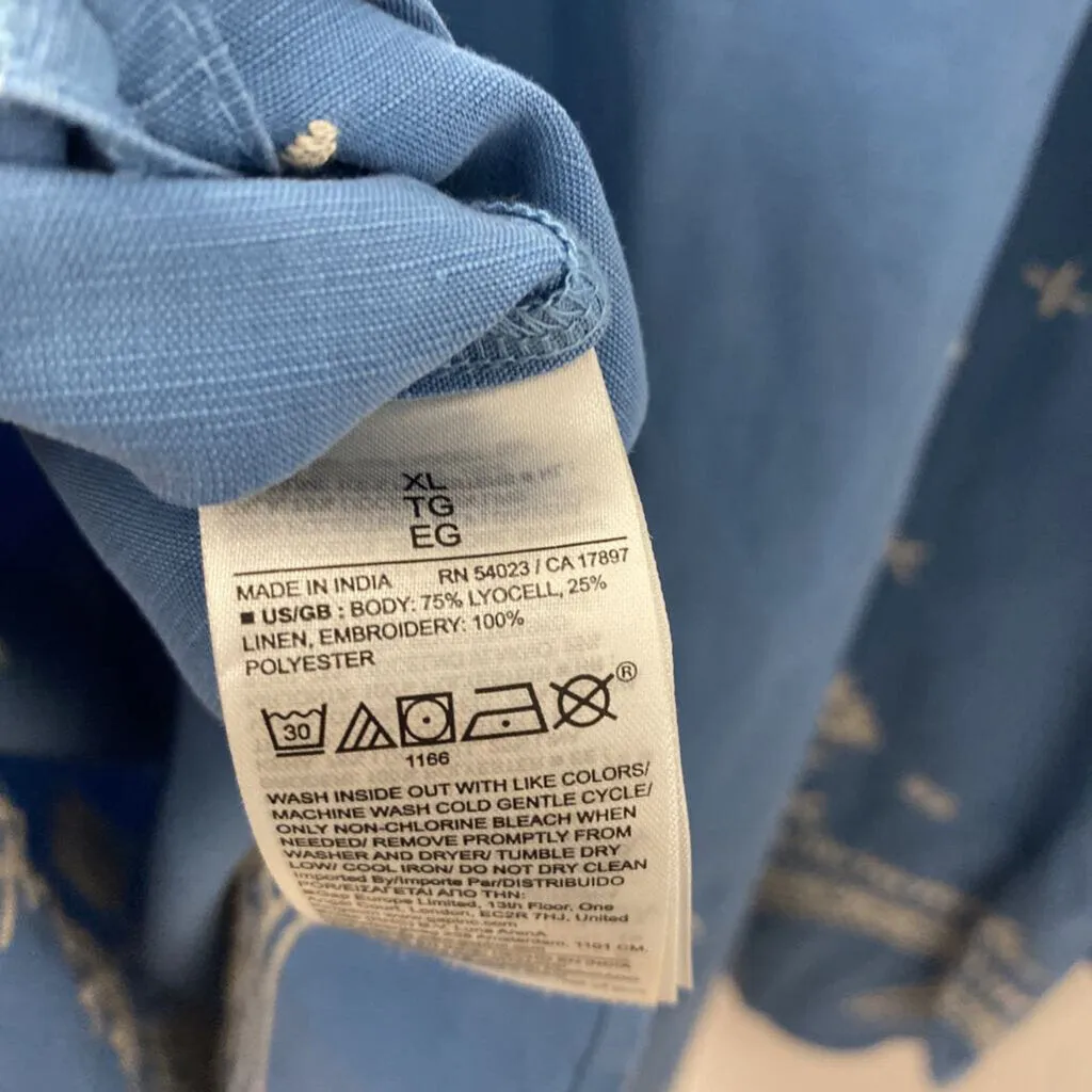 Banana Republic WOMEN'S BLOUSE/SHIRT blue cream XL sold by The Comeback product image thumbnail 3