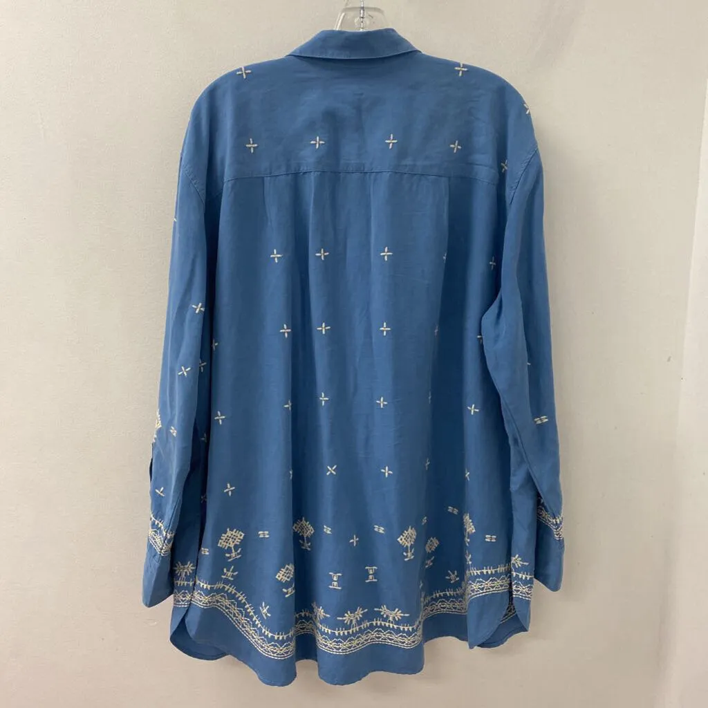 Banana Republic WOMEN'S BLOUSE/SHIRT blue cream XL sold by The Comeback product image thumbnail 2