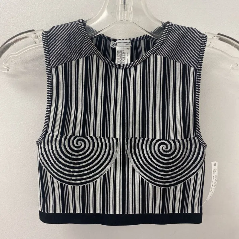 ZARA WOMEN'S TANK/CAMI black white stripe XS-S made by Zara