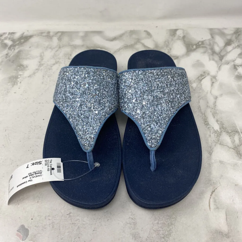 FITFLOP WOMEN'S SANDALS blue silver 7 sold by The Comeback