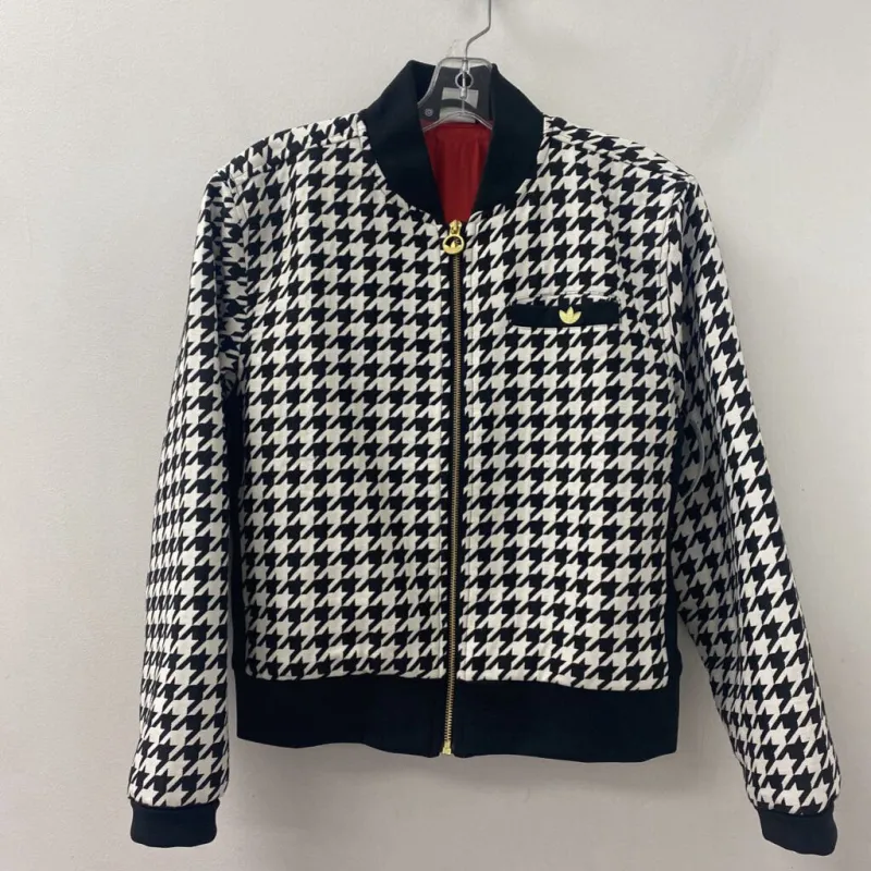 ADIDAS WOMEN'S BLAZER/JACKET white black houndstooth XS made by Adidas