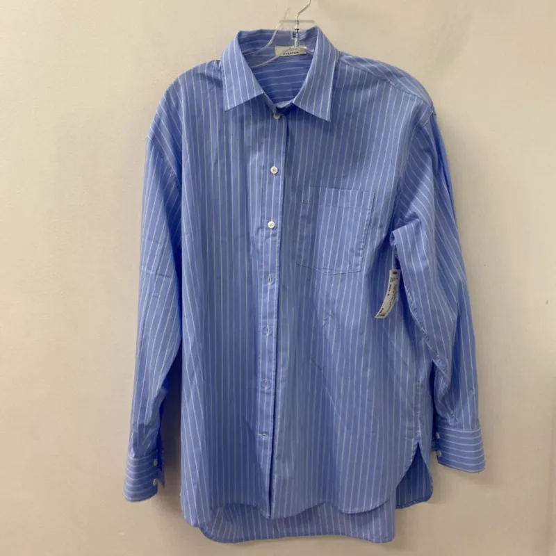 BABATON WOMEN'S BLOUSE/SHIRT blue white S made by Babaton