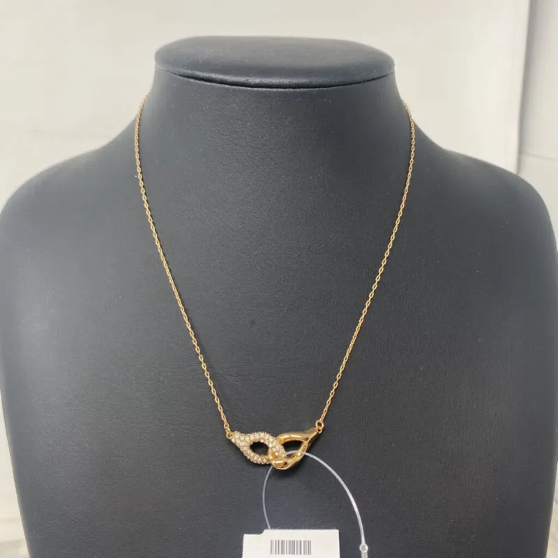 TORY BURCH WOMEN'S NECKLACE gold clear made by Tory Burch