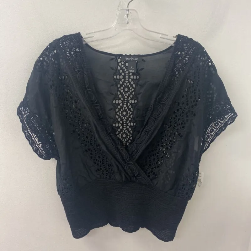 White House Black Market WOMEN'S BLOUSE/SHIRT black L made by White House Black Market
