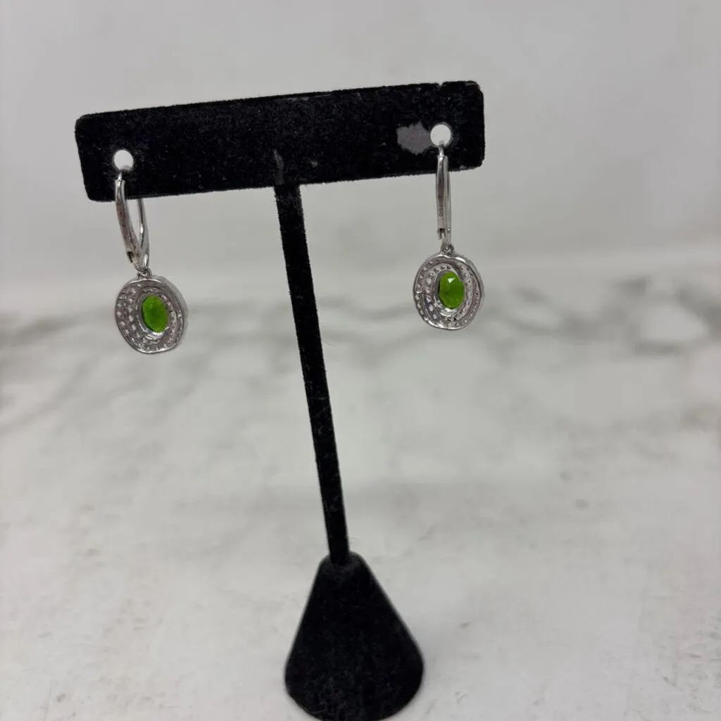 925 WOMEN'S EARRINGS green clear silver sold by The Comeback product image thumbnail 2