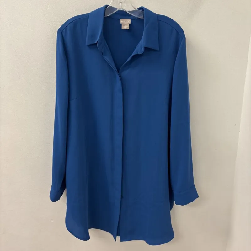 CHICOS WOMEN'S BLOUSE/SHIRT blue 12/14/2 made by Chico's