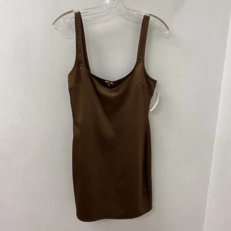 ZARA WOMEN'S DRESS brown M made by Zara