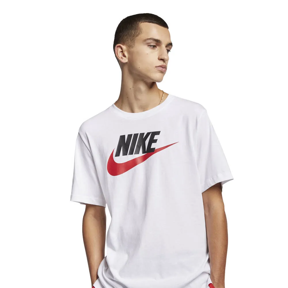 Nike Mens Sportswear Icon Futura Tee White/Black/Red XL sold by Rebel Sport