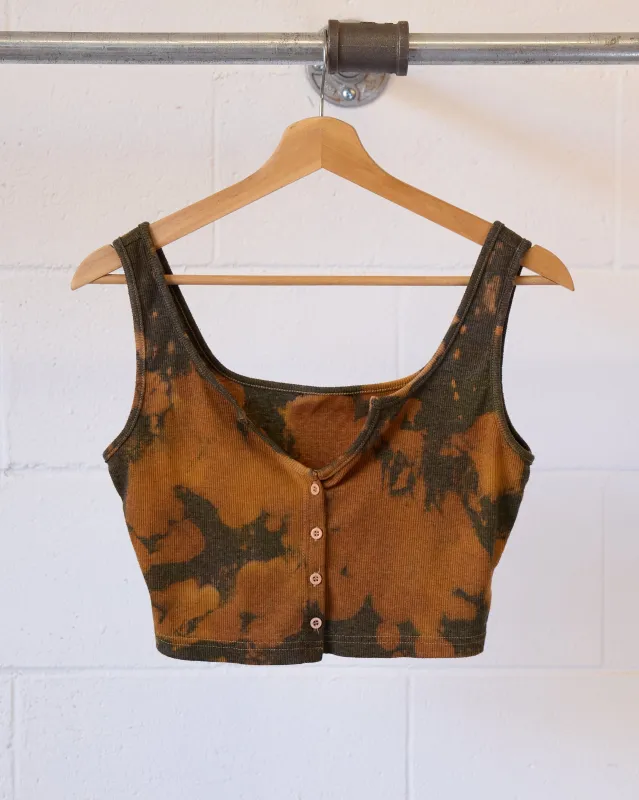 Tortoise Shell Tie Dye Crop Tank made by Suay
