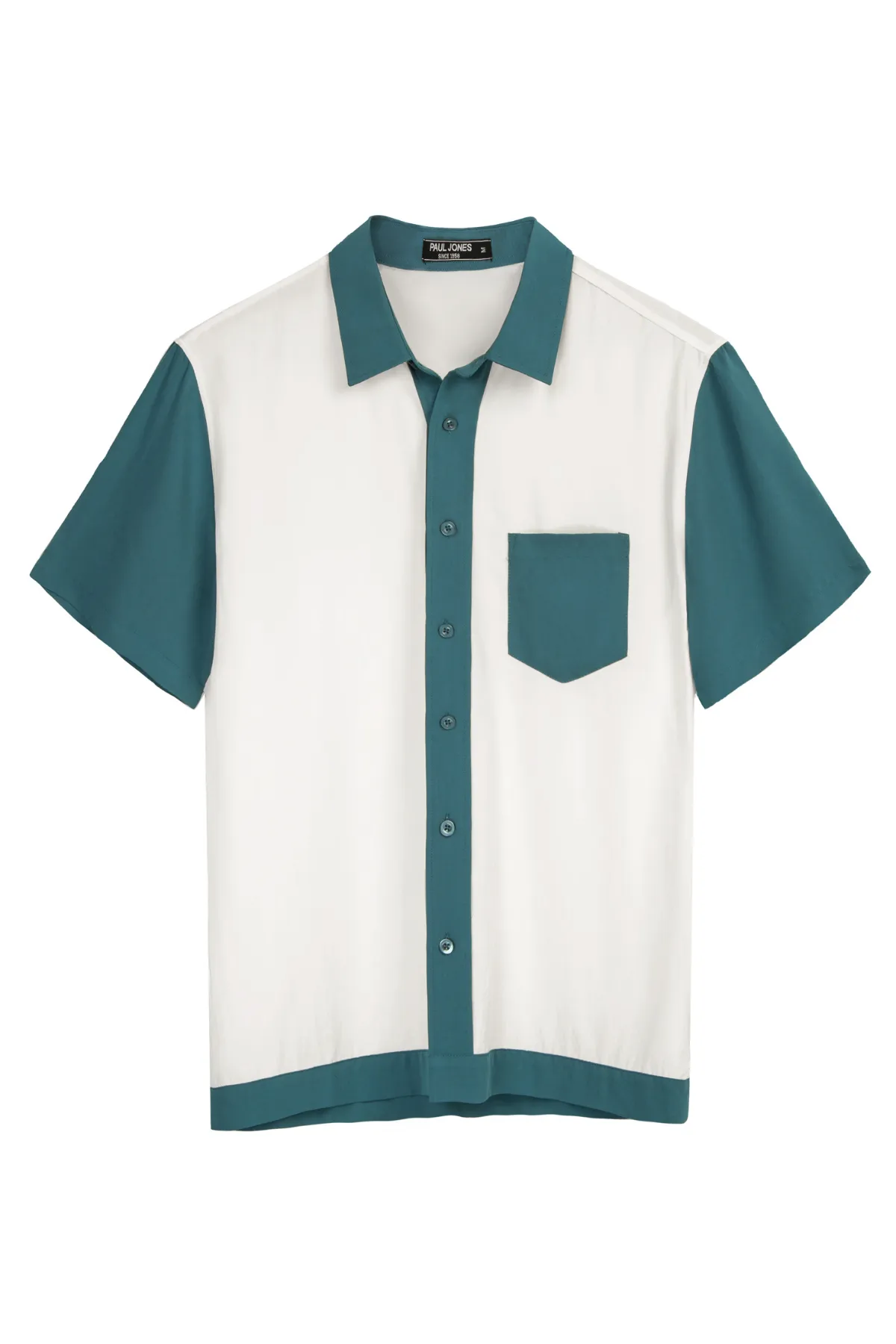 Mens Contrast 70s Vintage Bowling Shirt Short Sleeve Button Down Summer Cardigans sold by Paul Jones product image thumbnail 3