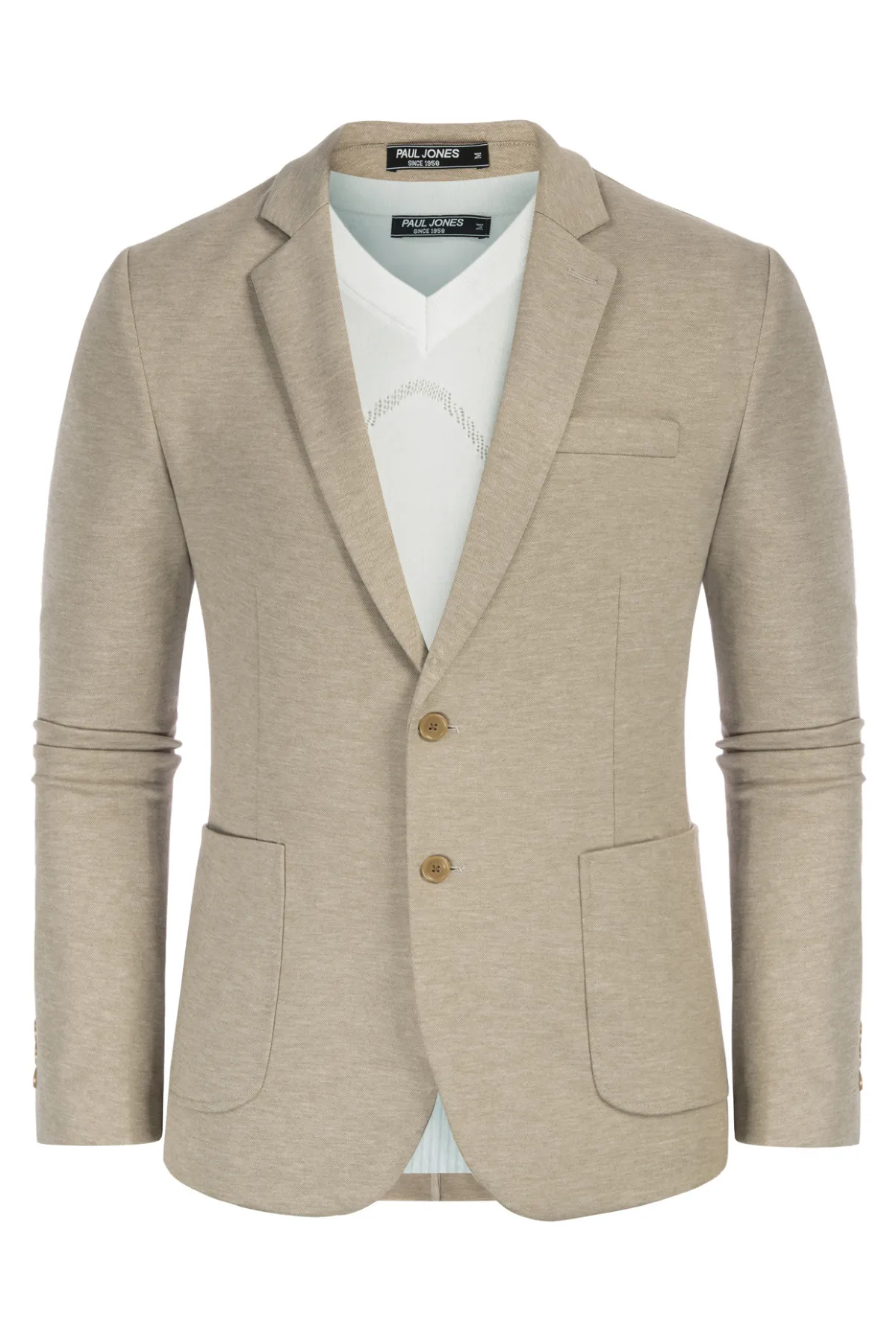 Mens Casual Two Buttons Lightweight Blazer Jacket Regular Fit Stretch Knit Sport Coats sold by Paul Jones product image thumbnail 3